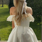 Romantic White Off-the-Shoulder Homecoming Dress with Bow Front and Lace Details SH7839