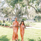 Elegant Sheath Halter Orange Satin Open Back Long Bridesmaid Dress Graduation Prom Dress SH2593