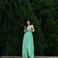 Romantic A Line Sweetheart Neck Ruffle Green Chiffon Party Dress Birthday Dress SH2913
