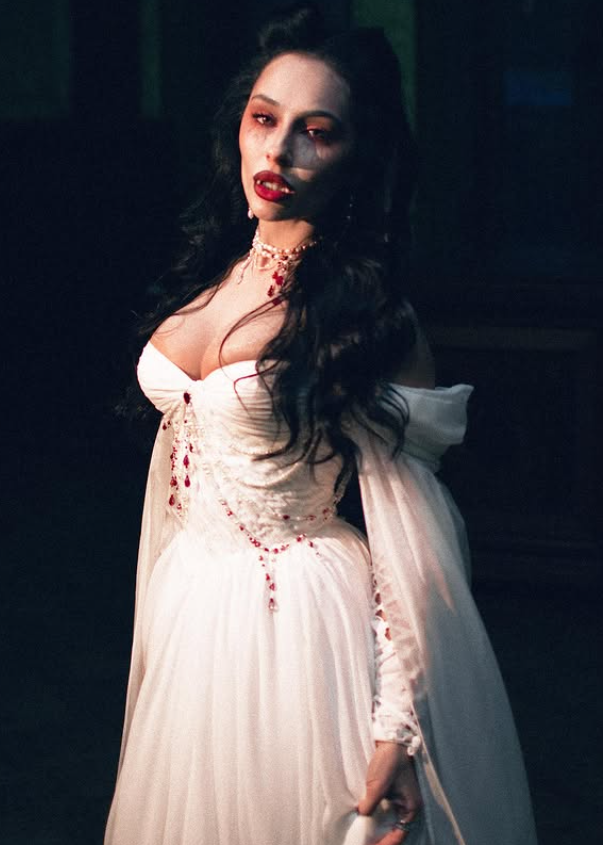 Unique Timeless A Line Long Sleeve Red Beaded White Chiffon Prom Dress Wedding Dress SH6686