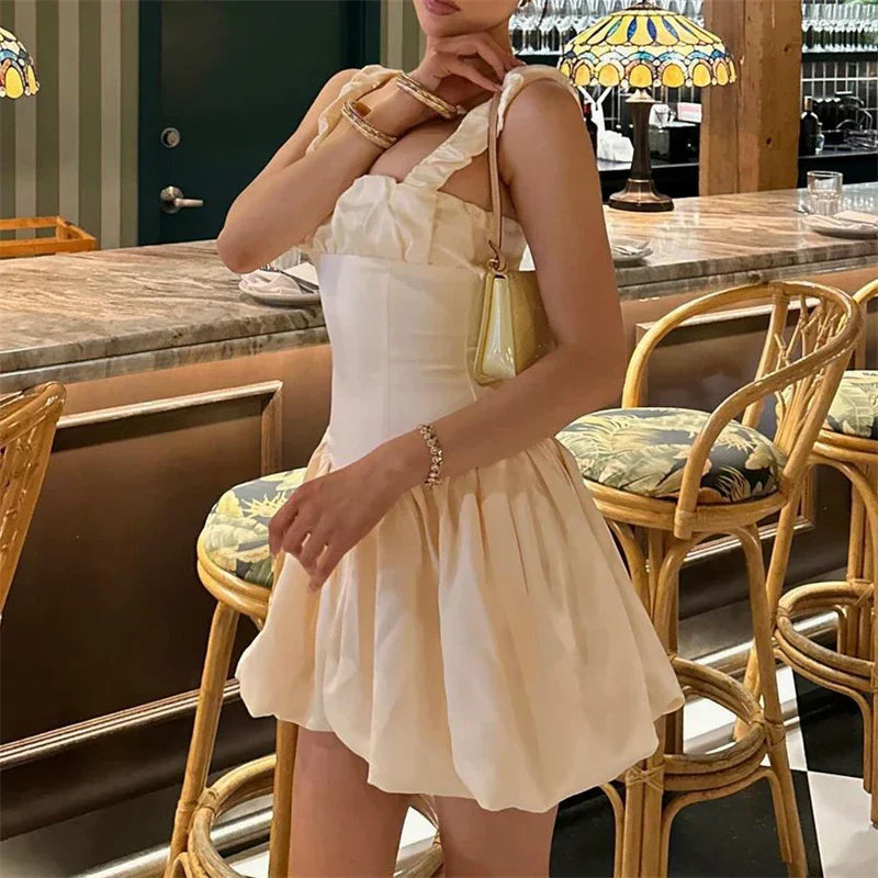 Cute A Line Straps Corset Ivory Satin Short Homecoming Dress Birthday Dress SH1922