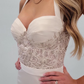 Pretty Mermaid Halter Exquisite Beaded White Satin Long Train Wedding Dress SH7137