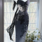 Sexy Black Sheath Floral Beaded Chiffon Long Prom Dress Graduation Prom Dress SH5349