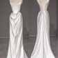 Fashion Mermaid Straps Long Prom Dress White Satin Wedding Dress SH1287