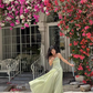 Gentle A Line Spaghetti Strap Green Chiffon Long Prom Dress Party Dress SH3021