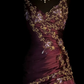 Chic Burgundy A Line Exquisite Embroidery Beaded Satin Prom Dress Evening Gown SH5423