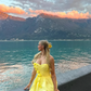 Bright Yellow  A Line Sweetheart Neck Satin Cocktail Dress Homecoming Dress SH6151