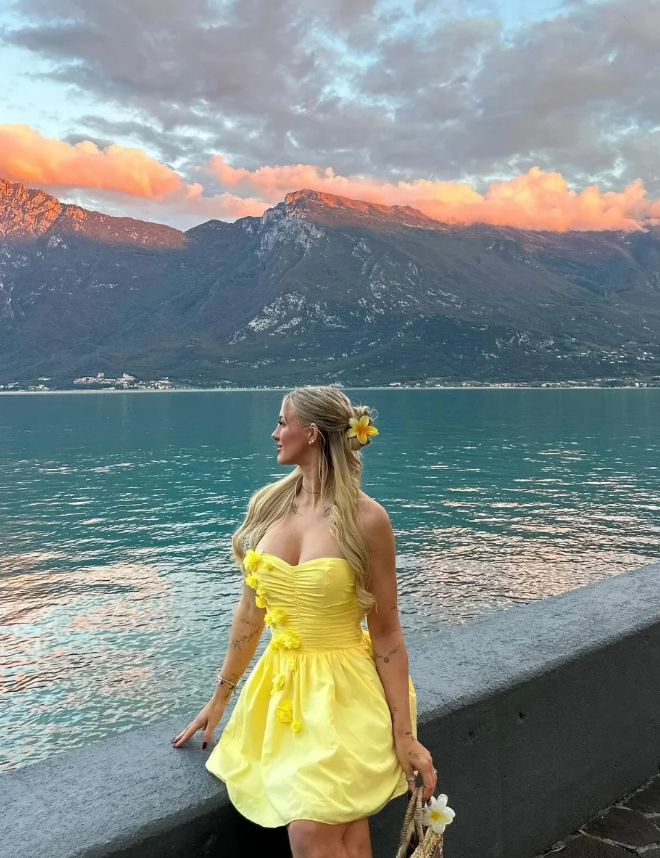 Bright Yellow  A Line Sweetheart Neck Satin Cocktail Dress Homecoming Dress SH6151