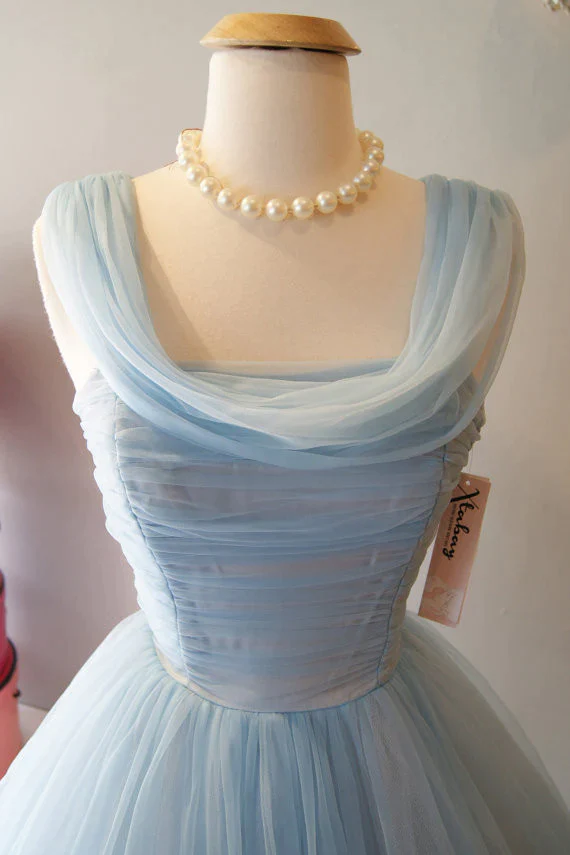 Vintage Blue Homecoming Dress，Elegant Prom Dress SH644