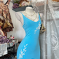 Vintage Mermaid Straps Beaded Blue Layered Chiffon Long Prom Dress SH5245