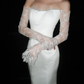 Graceful Mermaid Long Sleeve White Lace Satin Long Wedding Dress SH5869