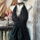 Vintage Mermaid Halter Sleeveless Long Black Lace Evening Dress Prom Dresses SH3093