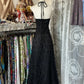 Vintage Mermaid Halter Sleeveless Long Black Lace Evening Dress Prom Dresses SH3093