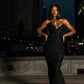 Sexy Mermaid Sweetheart Neck Sequin Slit Black Long Prom Dresses Party Dress SH3504