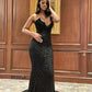 Sexy Mermaid Sweetheart Neck Sequin Slit Black Long Prom Dresses Party Dress SH3504