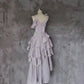 Pretty Irregular Ruffle Spaghetti Straps Light Purple Prom Dresses With Flower Long Birthday Dress SH2897