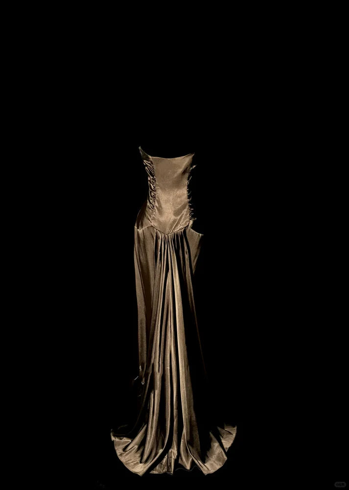 Vintage Mermaid Sweetheart Brown Long Prom Gown Fairy Prom Dresses SH3092