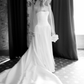 Simple A Line Strapless Corset White Satin Long Wedding Dress SH8255