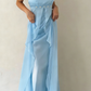 Lilac A Line Spaghetti Strap Satin Tulle Long Prom Dress Evening Dress SH2481