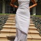 Elegant Sheath Spaghetti Strap White Chiffon Long Prom Dress Evening Dress SH2318