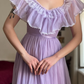 Vintage A Line Off the Shoulder Lilac Tulle Prom Dress Evening Dress Date Dress SH5633