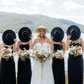 Black Elastic Satin Spaghetti Strap Side Slit Long Bridesmaid Dresses SH5588