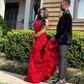 Red Strapless Sequin Mermaid Prom Dress Long Evening Dress SH934