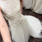 Unique A Line Ivory Layered Chiffon Tulle Long Prom Dress Wedding Dress SH4581