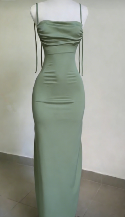 Sexy Sheath Spaghetti Straps Backless Navy Blue Satin Prom Dress Evening Dress SH1214