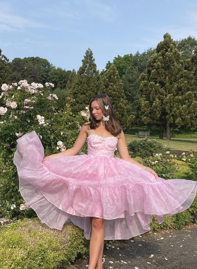 Pretty A Line Sweetheart Neck Sweety Organza Prom Dress Evening Dress SH4874