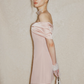 Princess Pink A Line Off the Shoulder Satin Short Outfit Party Dress Homecoming Dress Birthday Dress SH3526