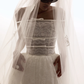 Cute Ball Gown Spaghetti Straps White Bow Lace Wedding Dress SH5077 (without Veil)
