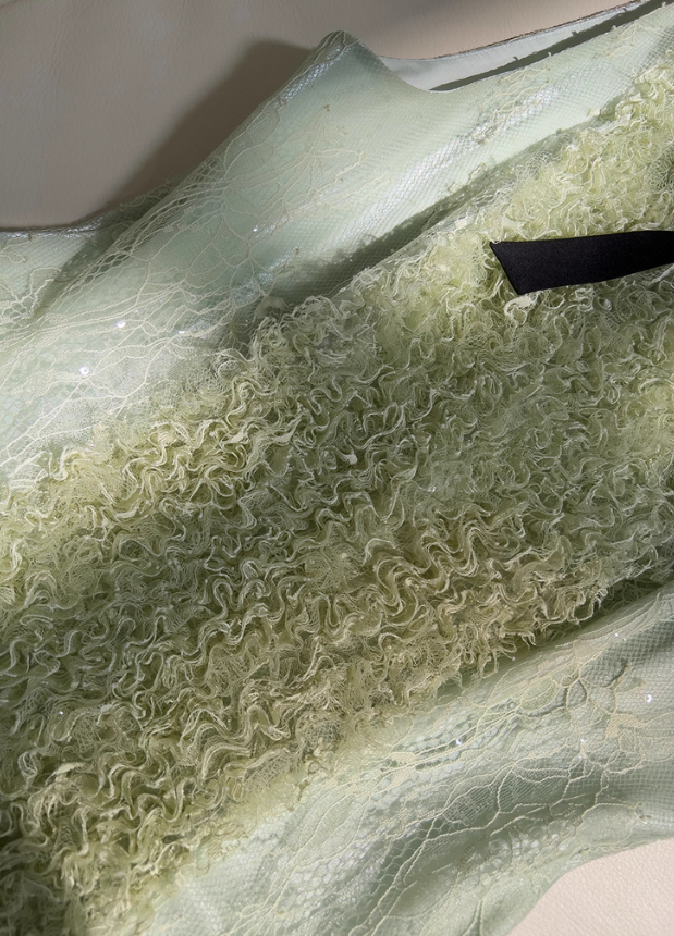 Green A Line Round Neck Lace Tulle Short Homecoming Dress SH4508