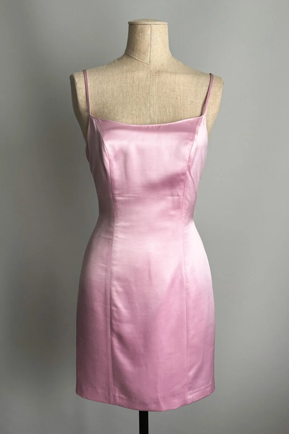 Sexy Pink Sheath Spaghetti Straps Satin Short Homecoming Dress Outfits SH5146