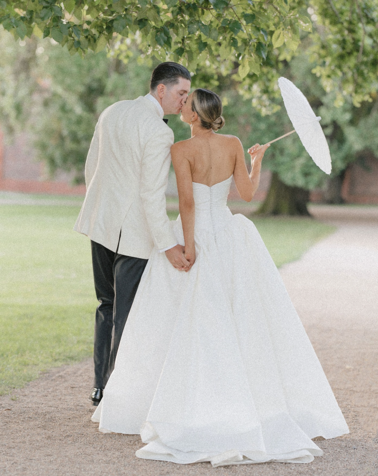 Pretty Ball Gown Strapless Simple White Satin Long Wedding Dress SH4144