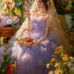 Purple Pretty Ball Gown Strapless Floral Tulle Prom Dress 16th Birthday Dress SH4087