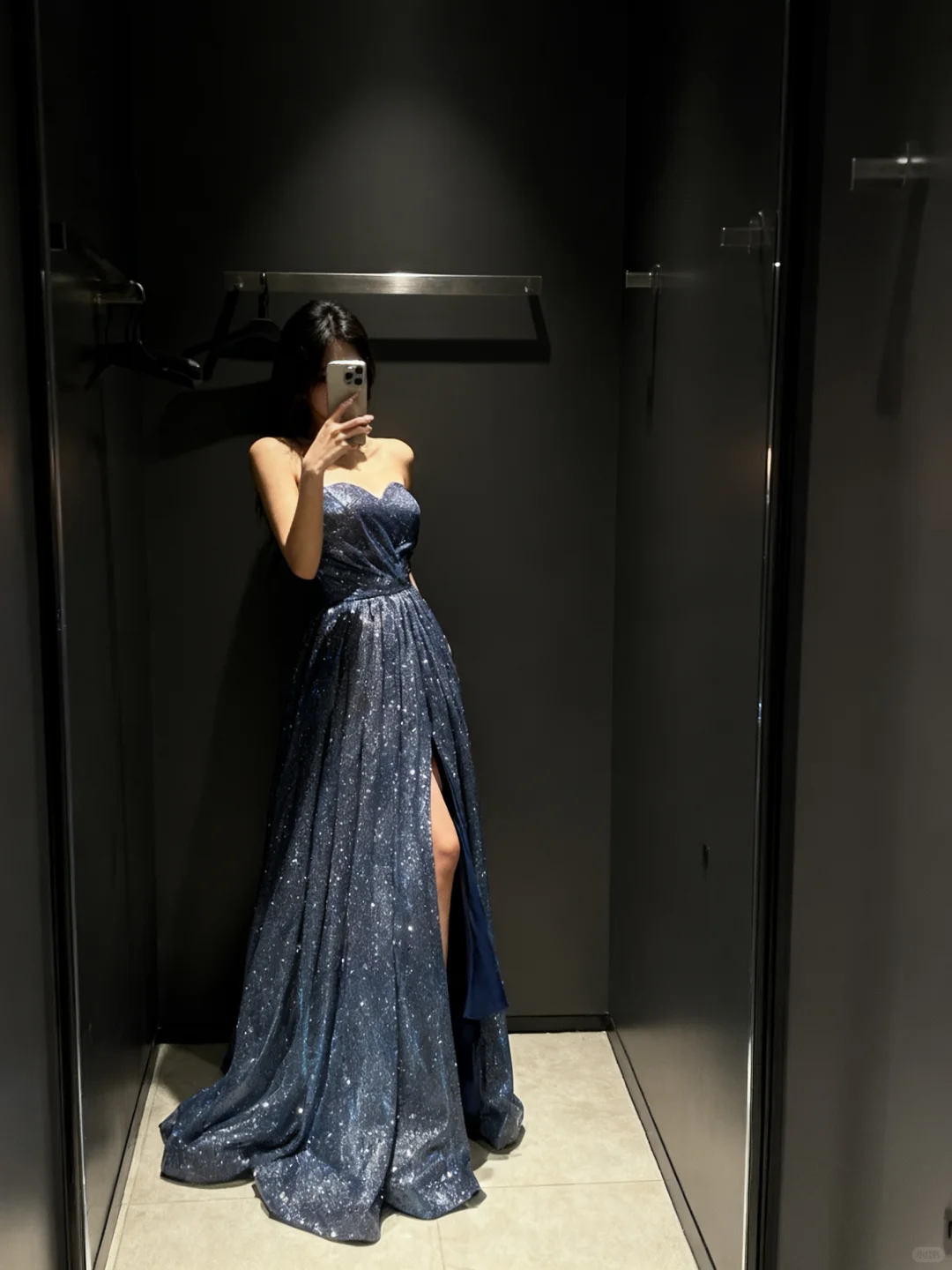Shiny Blue A Line Sweetheart Neck Sequin Long Prom Dress Evening Dress with Slit SH5109