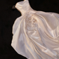 Elegant A Line Strapless Flower Ivory Satin Long Prom Dress Graduation Prom Dress SH2523