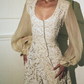 Retro Apricot A Line Long Sleeve Chiffon Lace Short Prom Dress Homecoming Dress SH6395