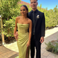 Strapless Long Mermaid Slit Corset Prom Dresses Ruched Formal Evening Party Dresses Bridesmaid Dresses SH849