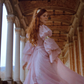 Gentle Purple A Line Long Sleeve V Neck Chiffon Long Prom Dress Evening Dress SH3321