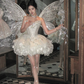 Cute A Line Sweetheart Neck Silver Sequin Beaded Tulle Homecoming Dress Party Dress SH3419