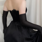 Vintage Black A Line Sweetheart Neck Velvet Satin Prom Dress Evening Dress SH6340