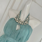 Gentle A Line Halter Rhinestone Blue Chiffon Open Back Homecoming Dress Cocktail Dress SH3086