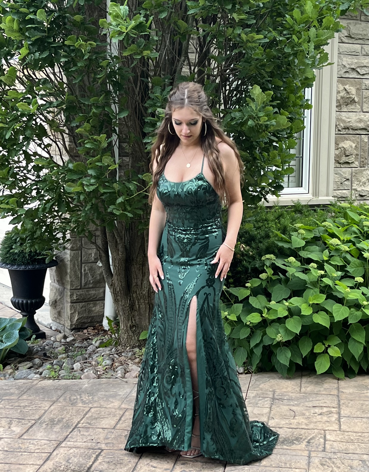 Green Slit Prom Dresses Long Evening Dresses SH762
