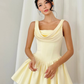Cute A Line Off the Shoulder Ivory Satin Short Homecoming Dress Birthday Dress SH3025