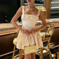 Cute A Line Straps Corset Ivory Satin Short Homecoming Dress Birthday Dress SH1922