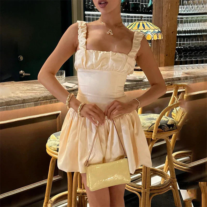 Cute A Line Straps Corset Ivory Satin Short Homecoming Dress Birthday Dress SH1922