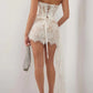 Sexy White Sheath Strapless Corset Lace Short Homecoming Dress SH6379