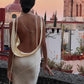 Simple Mermaid Spaghetti Strap Satin Backless Evening Dress Prom Dress SH1589
